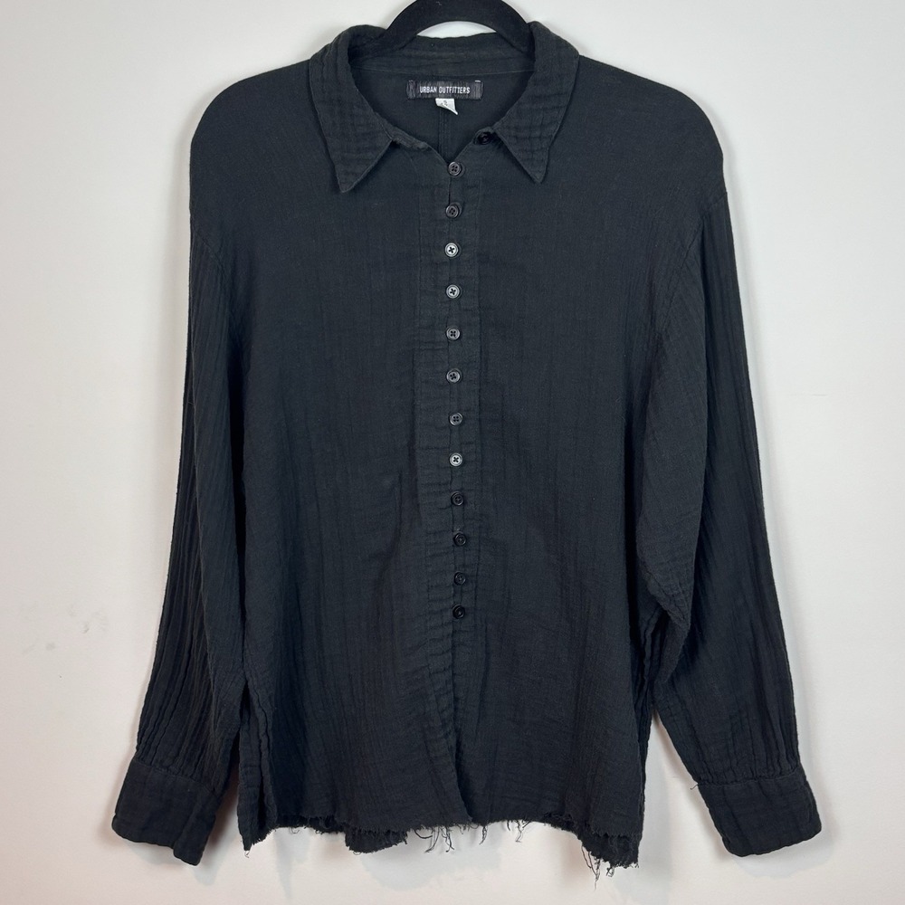 Urban Outfitters Black gauzy 100% Cotton Button Front Shirt Women's Small